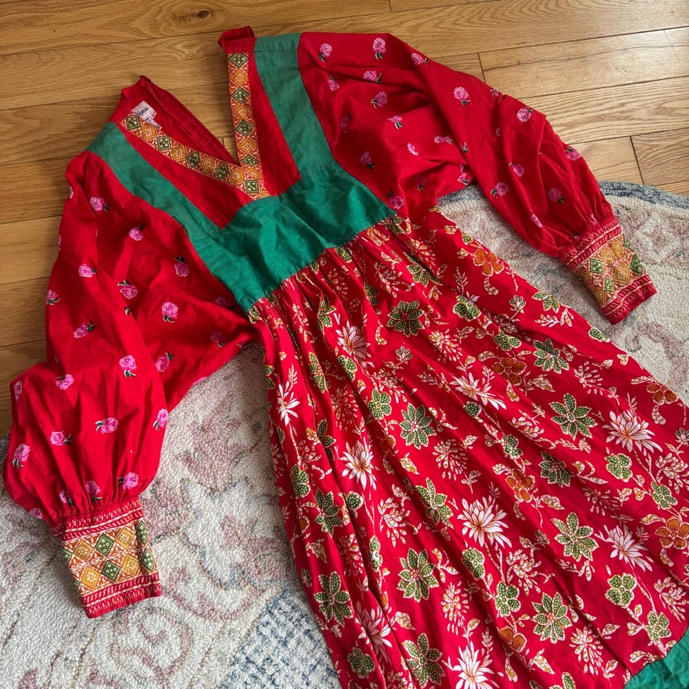 Neiman Marcus Red Cotton Dress